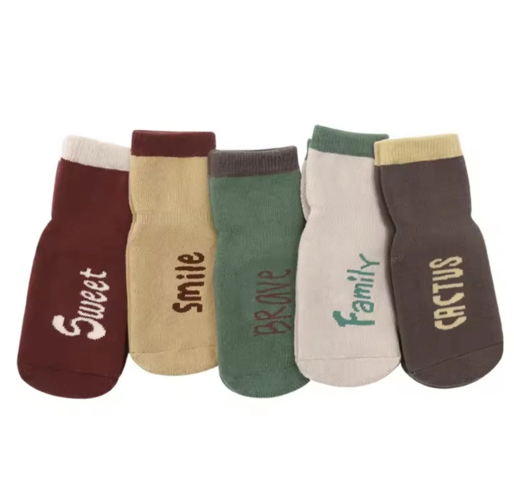 Teplé protiskluzové ponožky - HNĚDÉ - (12-36 m) M