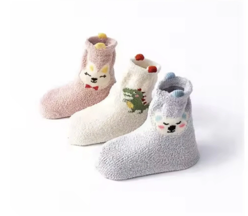 Protiskluzové flísové ponožky -  KRÁLÍK - (24-36 m) M