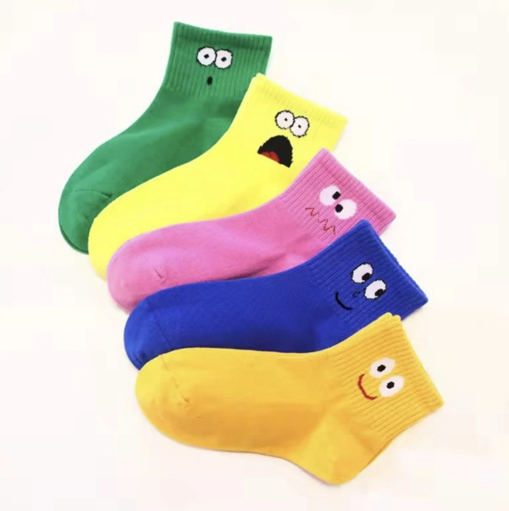 Ponožky - OBLIČEJ - MODRÉ (5-7 let) L