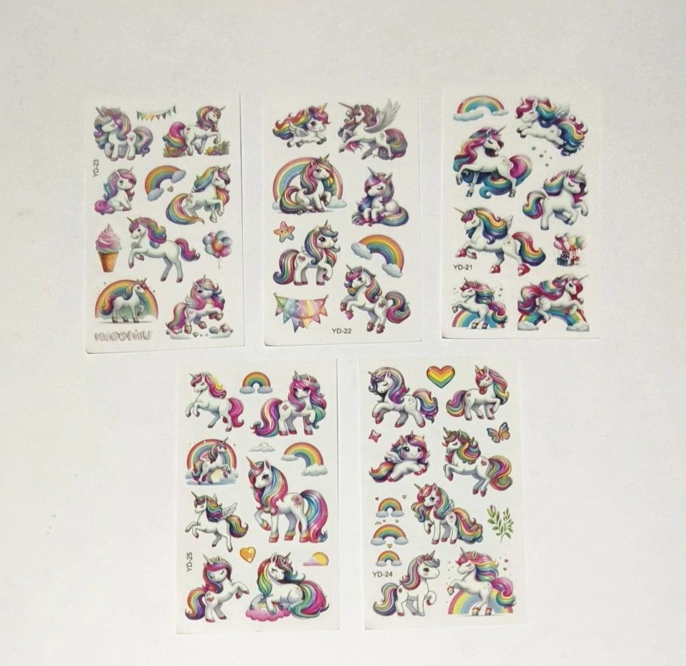 Dětské dočasné tetování - JEDNOROŽCI - SVÍTÍCÍ VE TMĚ - (A)