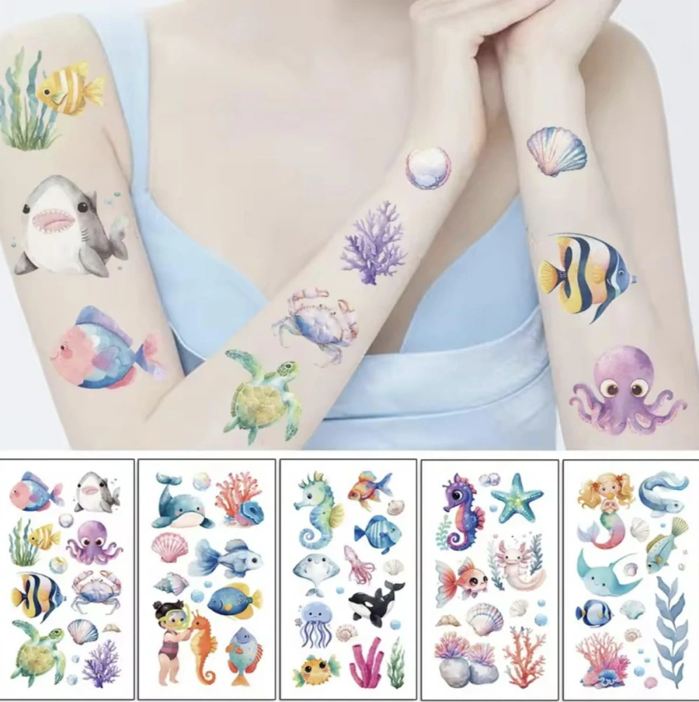 Dětské dočasné tetování - PODMOŘSKÝ SVĚT - 10 ks