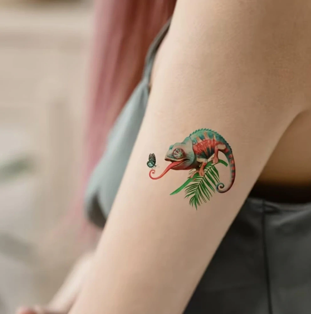 Dětské dočasné tetování - CHAMELEÓN - 16 ks