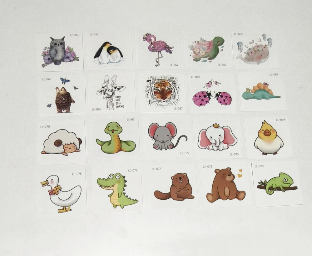 Dětské dočasné tetování - ZVÍŘÁTKA (B) - 20 ks