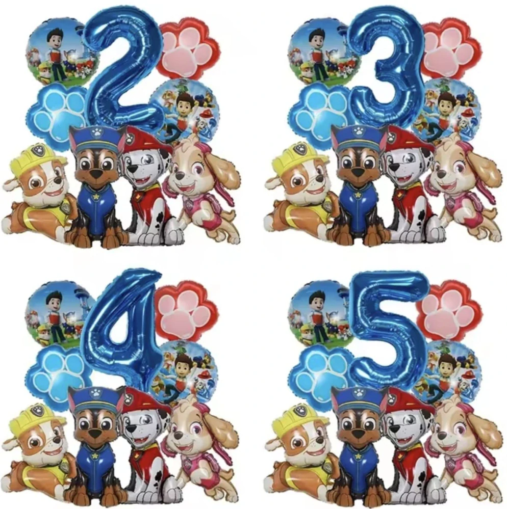 Fóliové balónky - PAW PATROL - TLAPKOVÁ PATROLA - ČÍSLO 2 - 9 ks