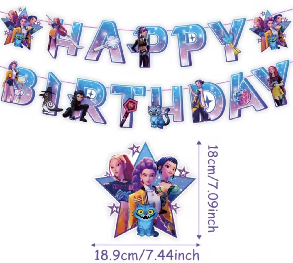 Závěsná dekorace na oslavu narozenin - HAPPY BIRTHDAY - KPOP (B)
