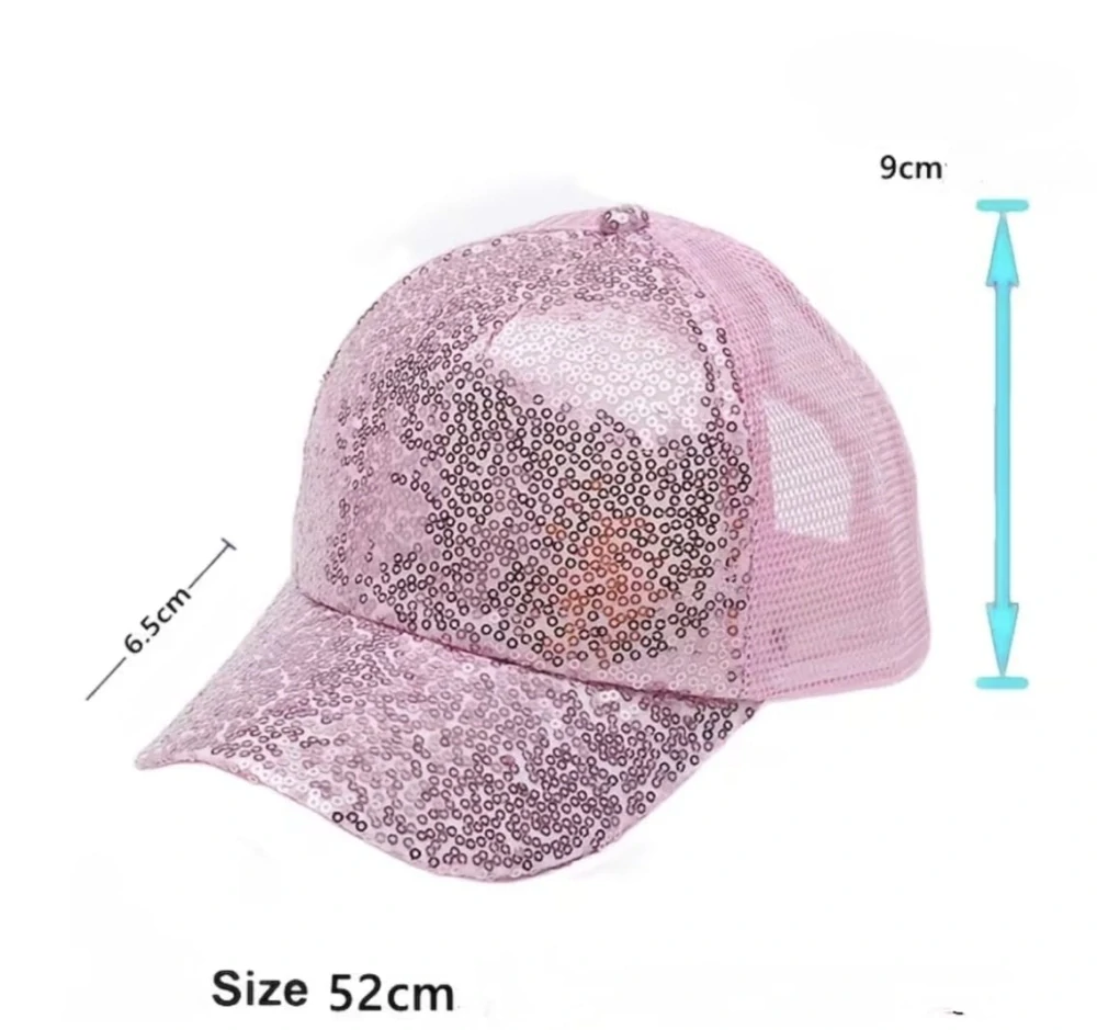 Letní dětská kšiltovka s flitry a síťovinou - ZLATÁ (3-6 let)