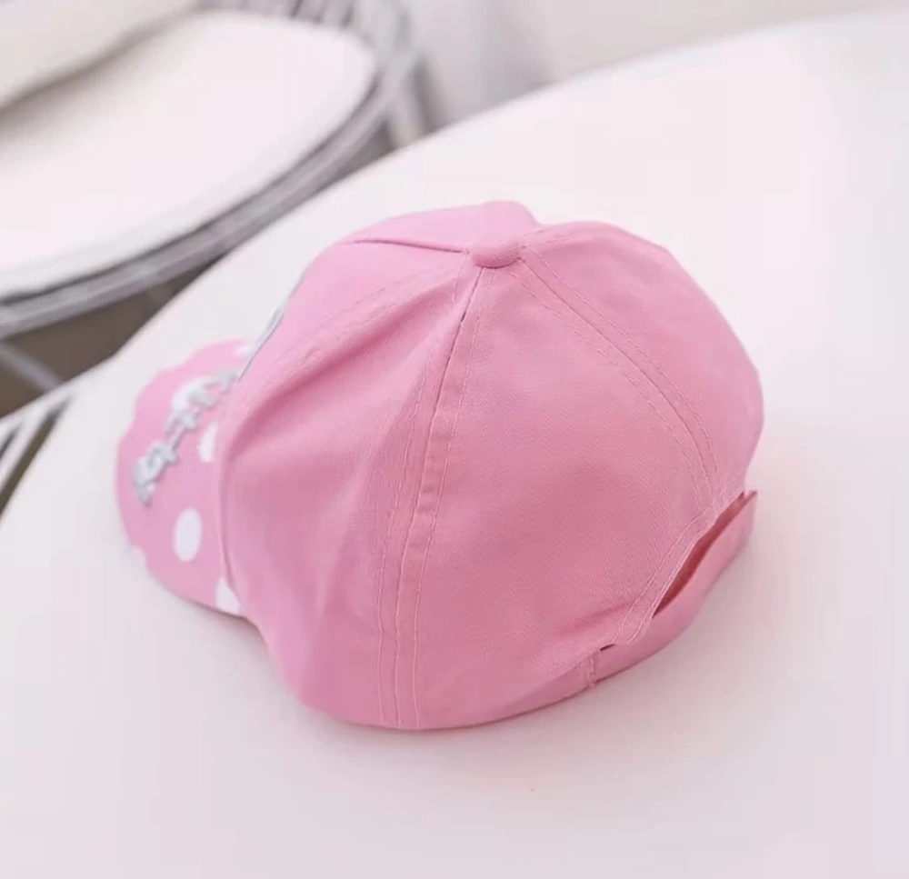 Dětská kšiltovka s motivem Hello Kitty a puntíky - SVĚTLE RŮŽOVÁ (3-8 let)