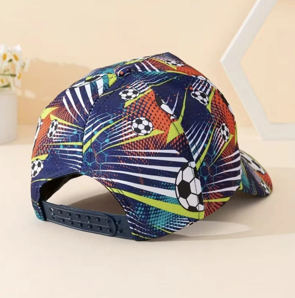 Chlapecká kšiltovka – Fotbalové míče - MODRO-ČERNÁ (3-7 let)