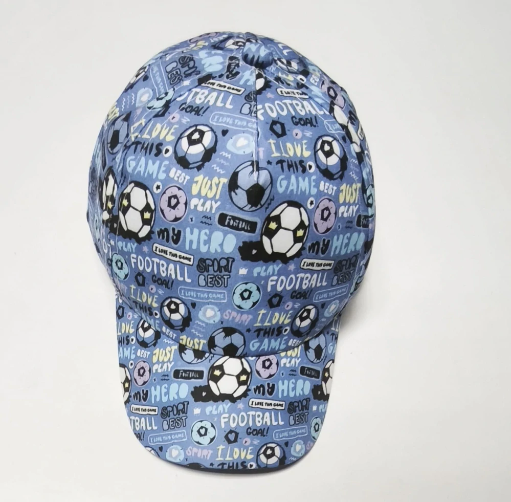 Chlapecká kšiltovka – Fotbalové míče - MODRÁ (3-7 let)