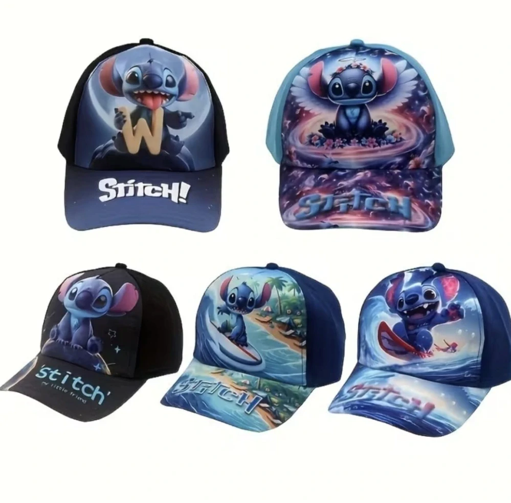 Dětská kšiltovka – Stitch s písmenem W - MODRÁ (4-8 let)
