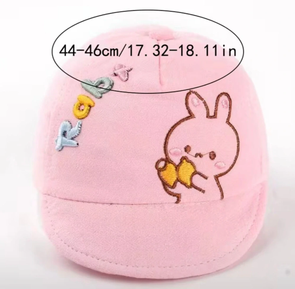 Dětská kšiltovka s výšivkou zajíčka - RABBIT - RŮŽOVÁ (3-12 m)