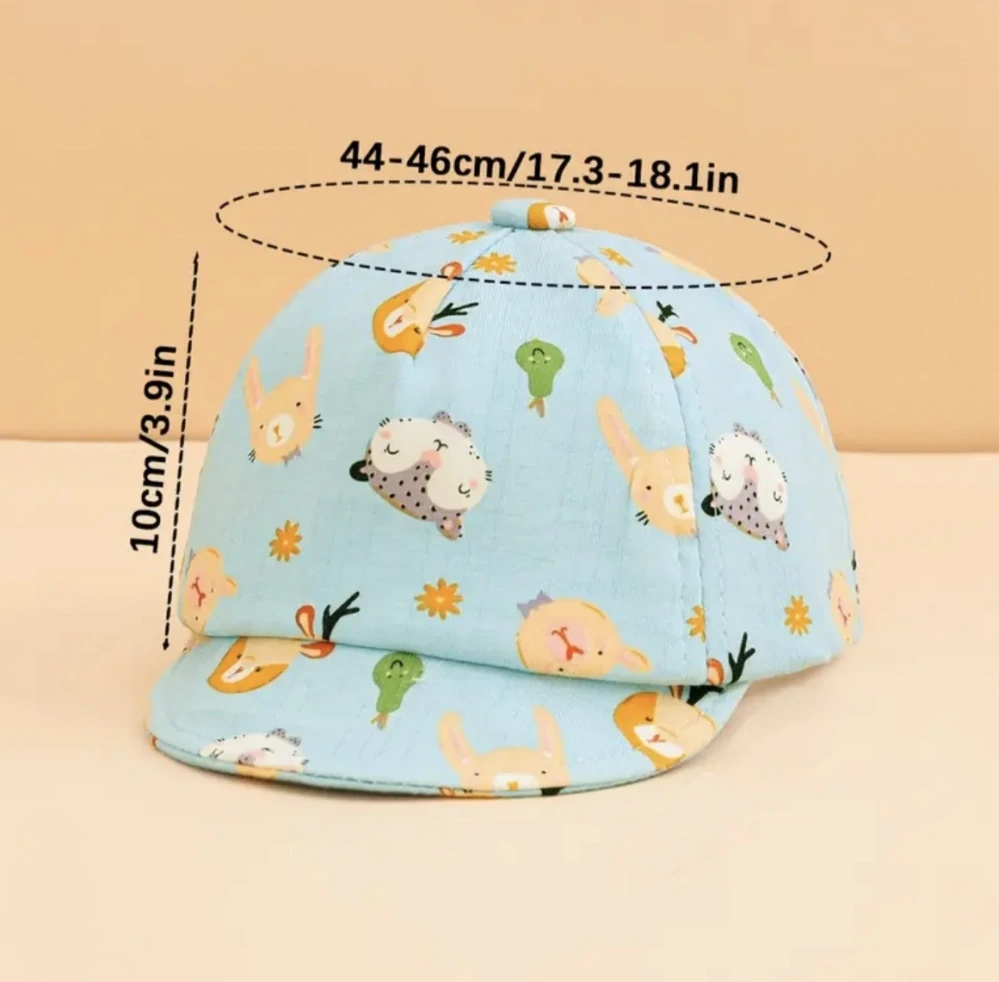 Dětská kšiltovka se zvířátky - ANIMALS - SVĚTLE MODRÁ (3-12 m)