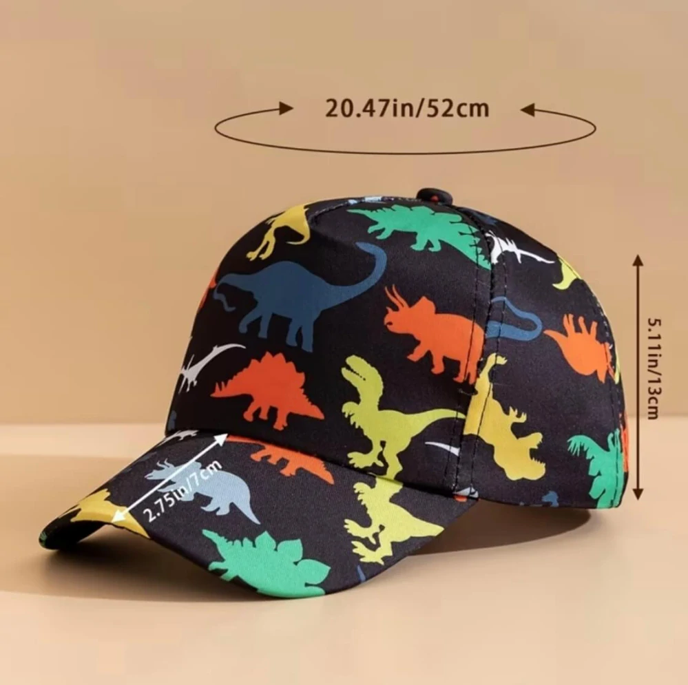 Dětská kšiltovka s dinosaury - DINO (Snapback) - ČERNÁ (2-6 let)