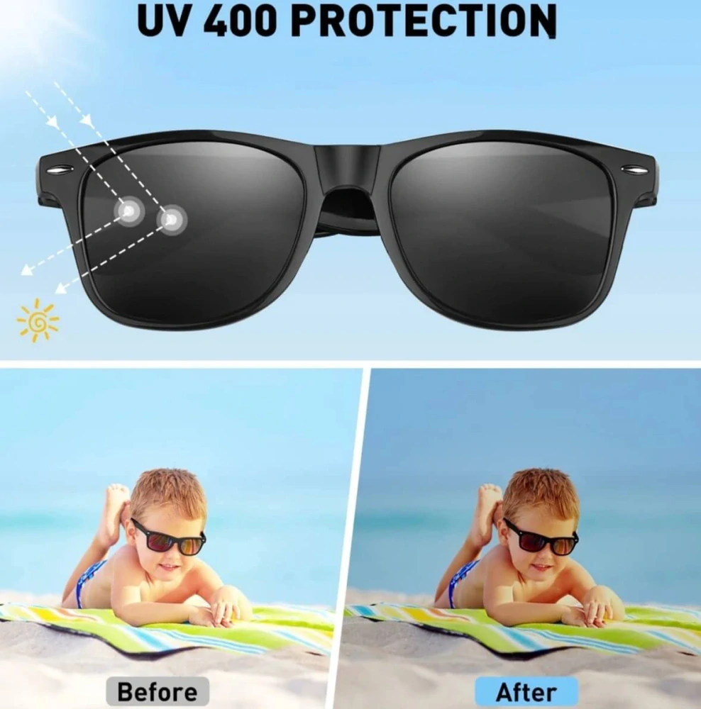Dětské sluneční brýle s UV400 v klasickém stylu - FIALOVÉ (3-8 let)