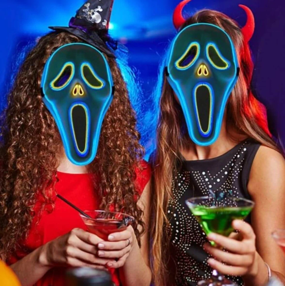 Halloweenská svítící LED maska – Vřískot / Ghostface