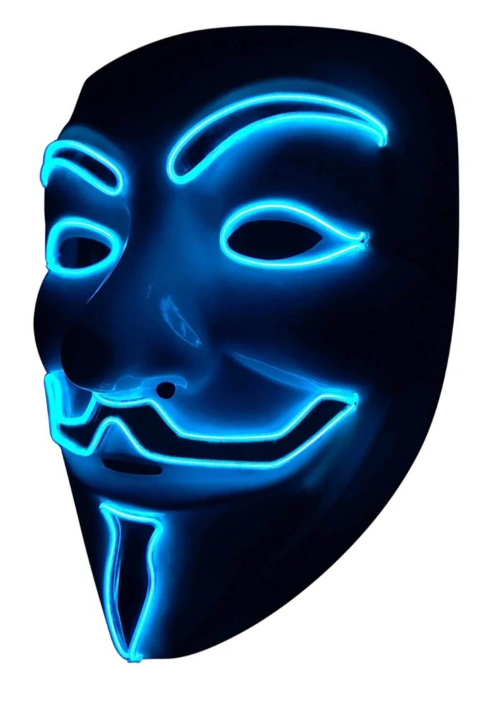Svítící LED maska – Guy Fawkes / V for Vendetta / Anonymous