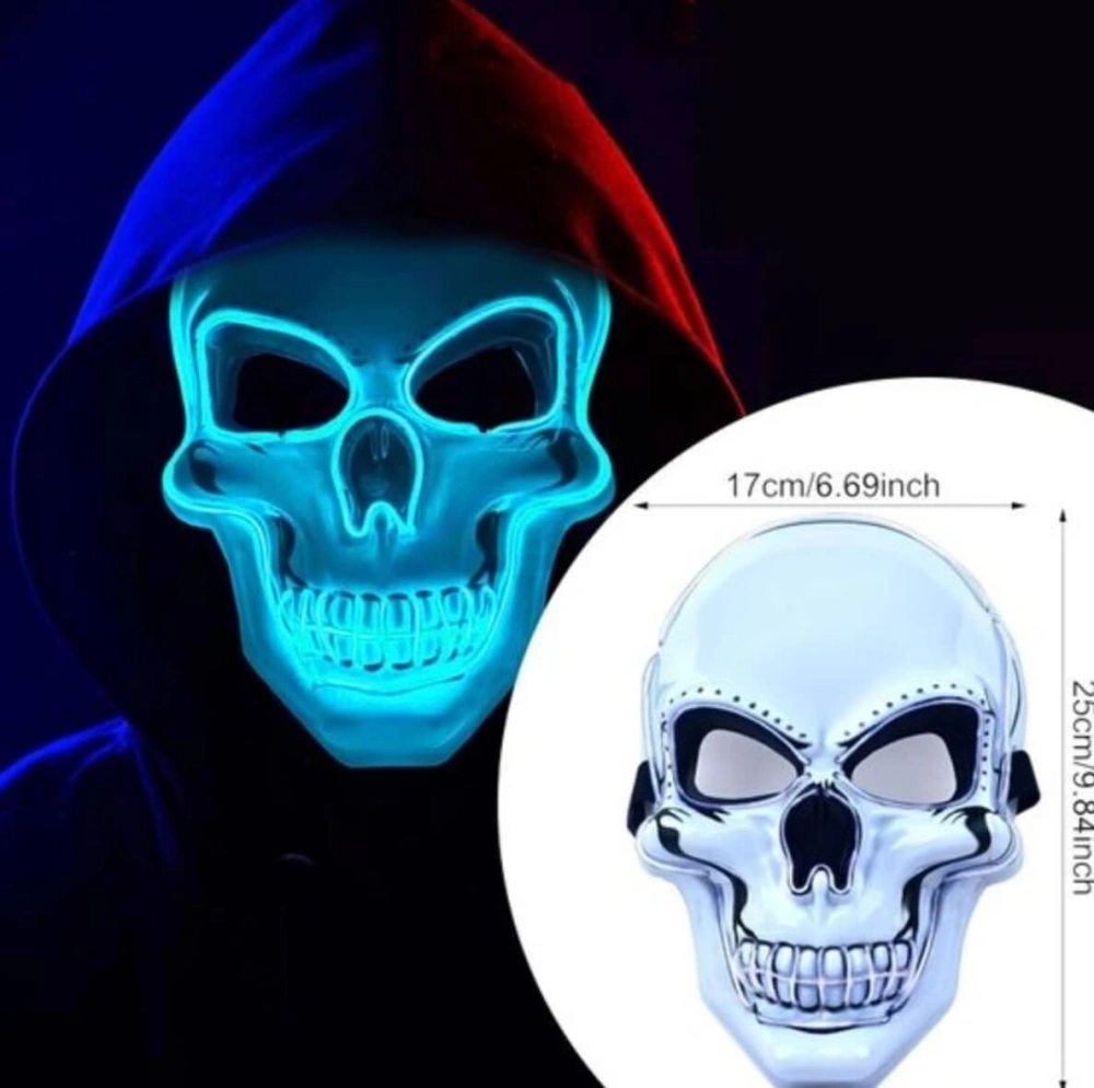 Svítící LED maska – Lebka (Modré světlo)