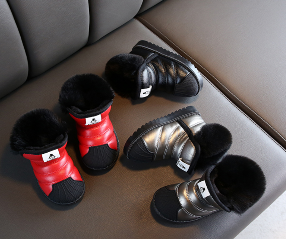 Sněhule s kožešinou - ČERNÉ - (12-18m)