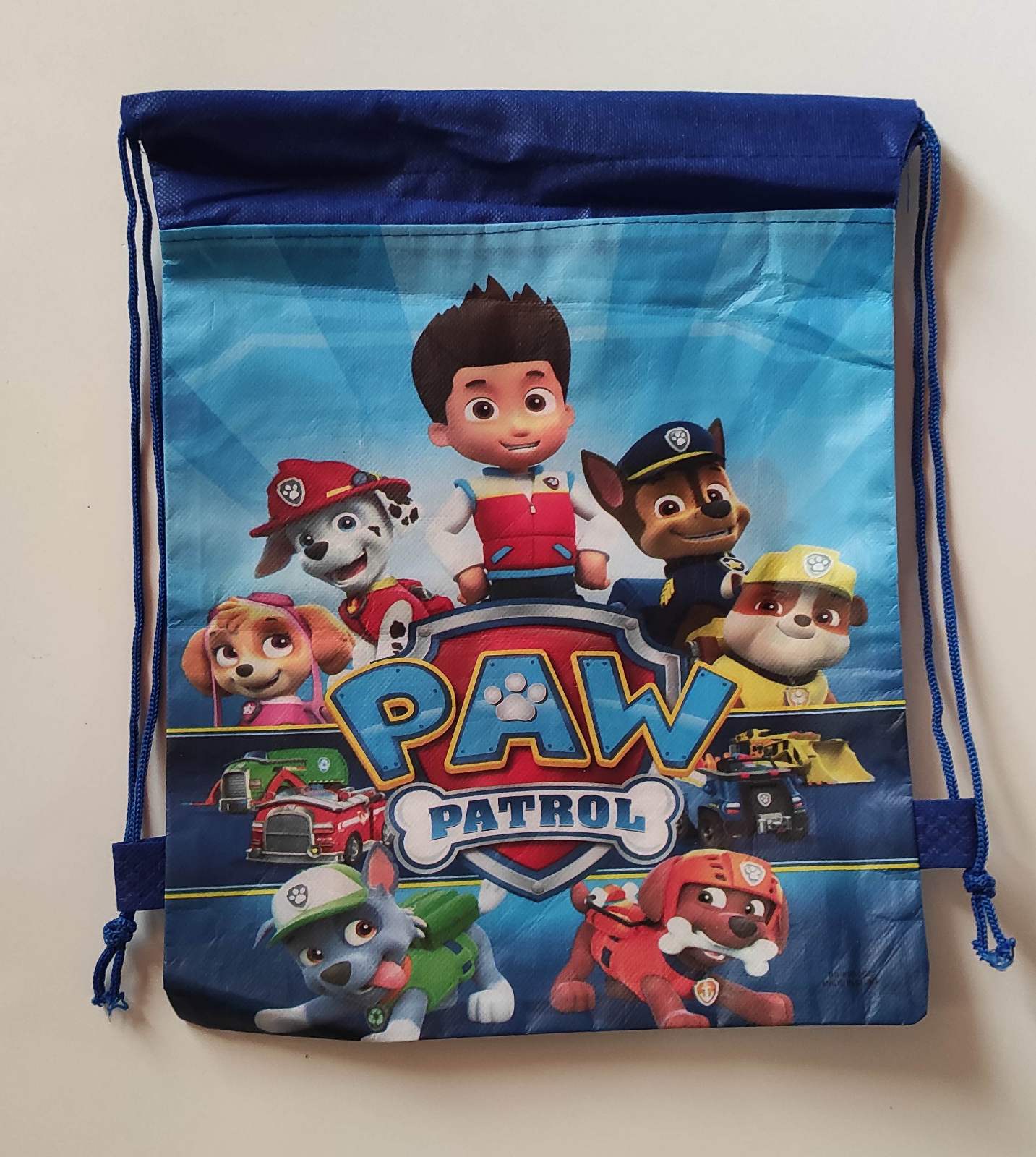 Sáček na přezůvky - TLAPKOVÁ PATROLA - modrý 1