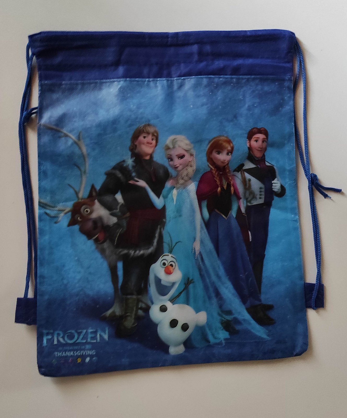 Sáček na přezůvky - LEDOVÉ KRÁLOVSTVÍ - modrý 3