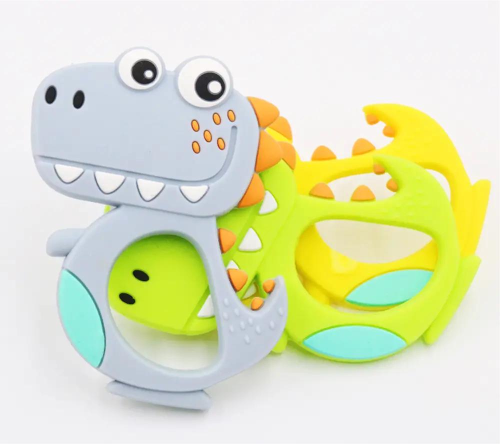 Silikonové kousátko - DRÁČEK - ŽLUTÉ