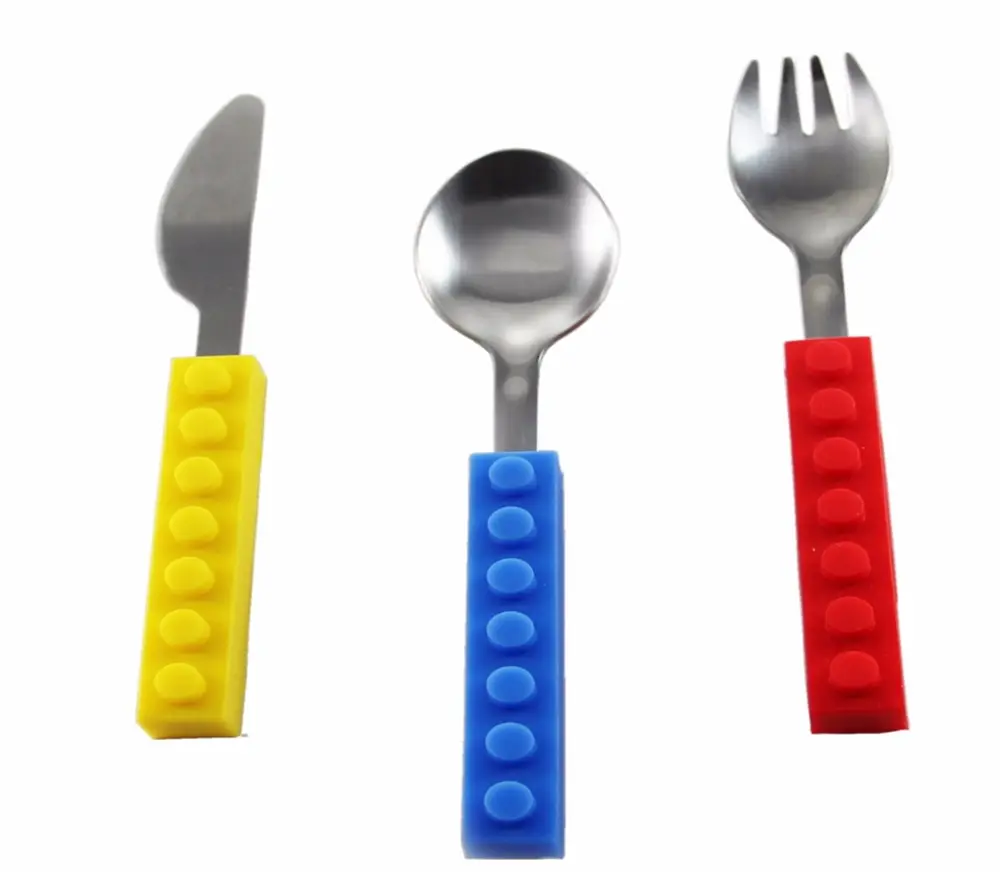 Dětský silikonový příbor - LEGO