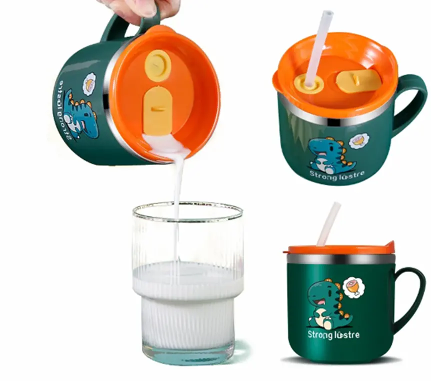 Nevylévací termo hrníček s brčkem - PRASÁTKO - 250 ml