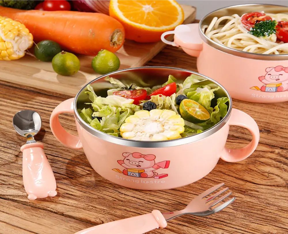 Nerezová termo miska s víčkem - PRASÁTKO - 450 ml