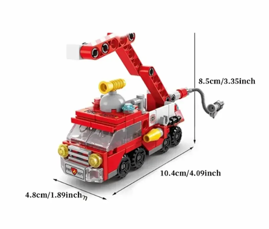 Malá stavebnice hasičského auta 6 v 1 - 142 ks