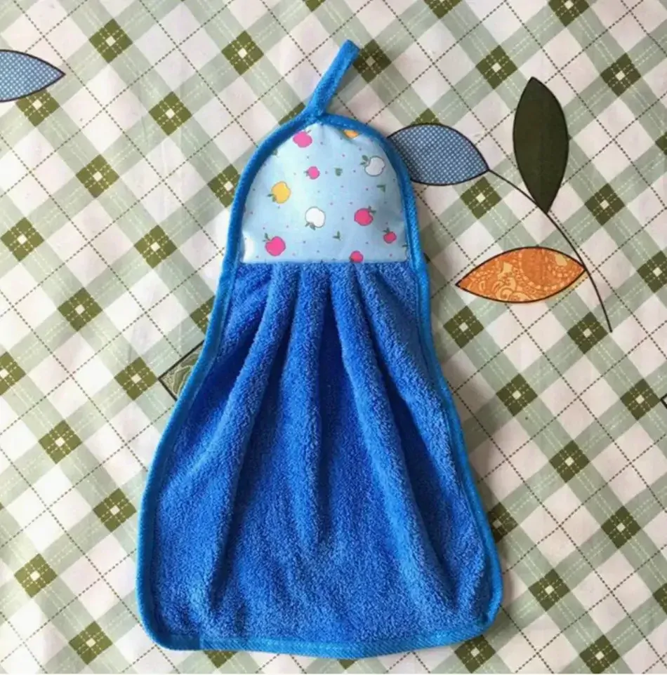 Ručník do školky - JABLÍČKO - modrý