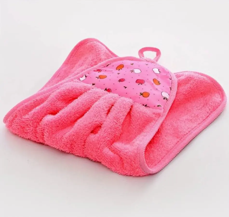 Ručník do školky - JABLÍČKO - růžový