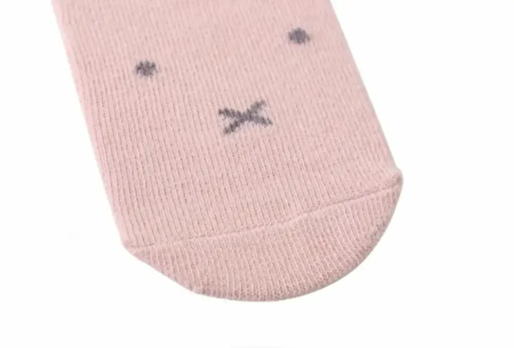 Protiskluzové ponožky - KRÁLÍK - RŮŽOVÉ - (0-12m) S