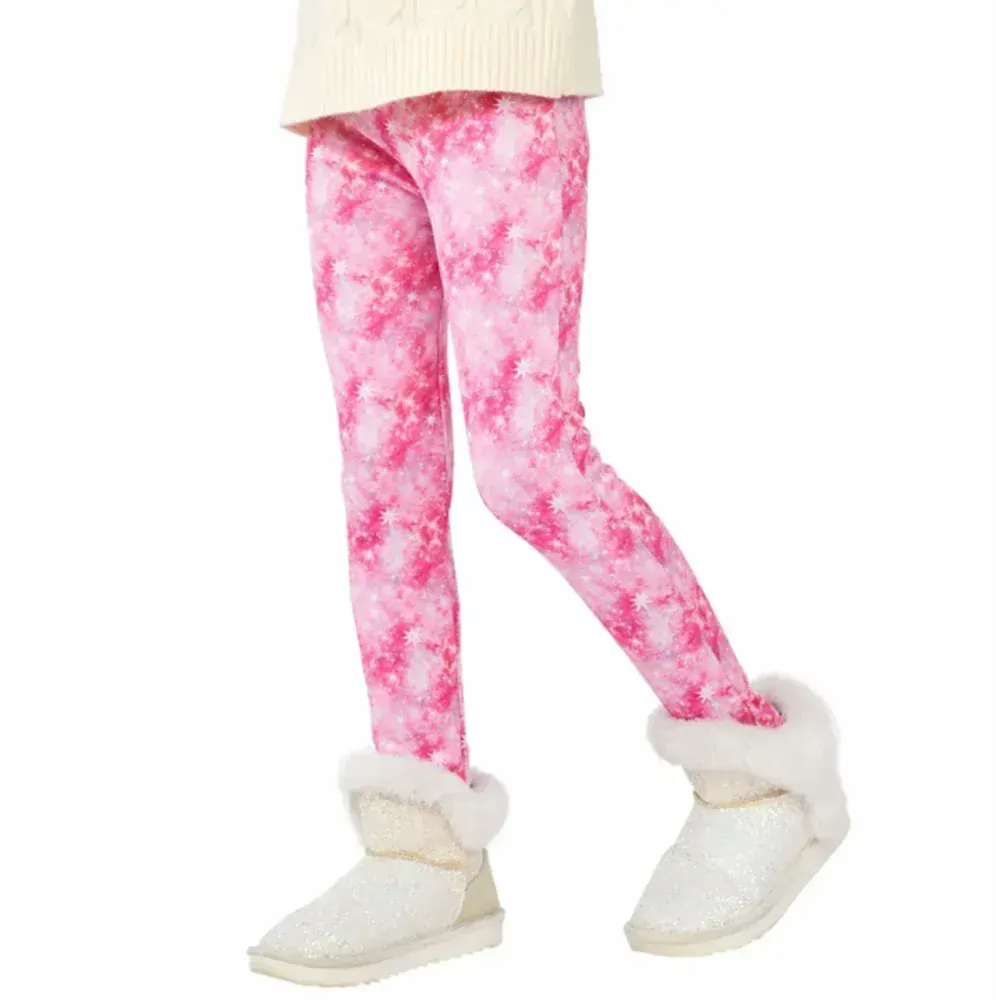 Zateplené termo legíny - RŮŽOVÉ - HVĚZDIČKY (4-5 let)