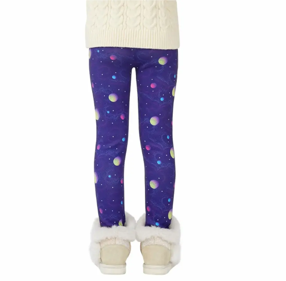 Zateplené termo legíny - TMAVĚ FIALOVÉ - PLANETY (6-7 let)