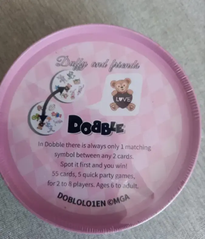 Postřehová hra Dobble-Spot it - DISNEY MEDVÍDEK DUFFY (Duffy a jeho přátele) - S VADOU