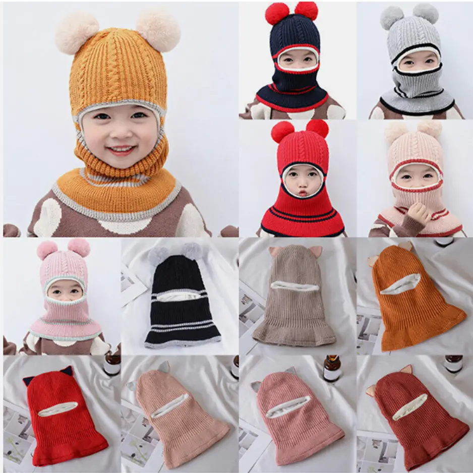 Pletená zimní kukla - RŮŽOVÁ