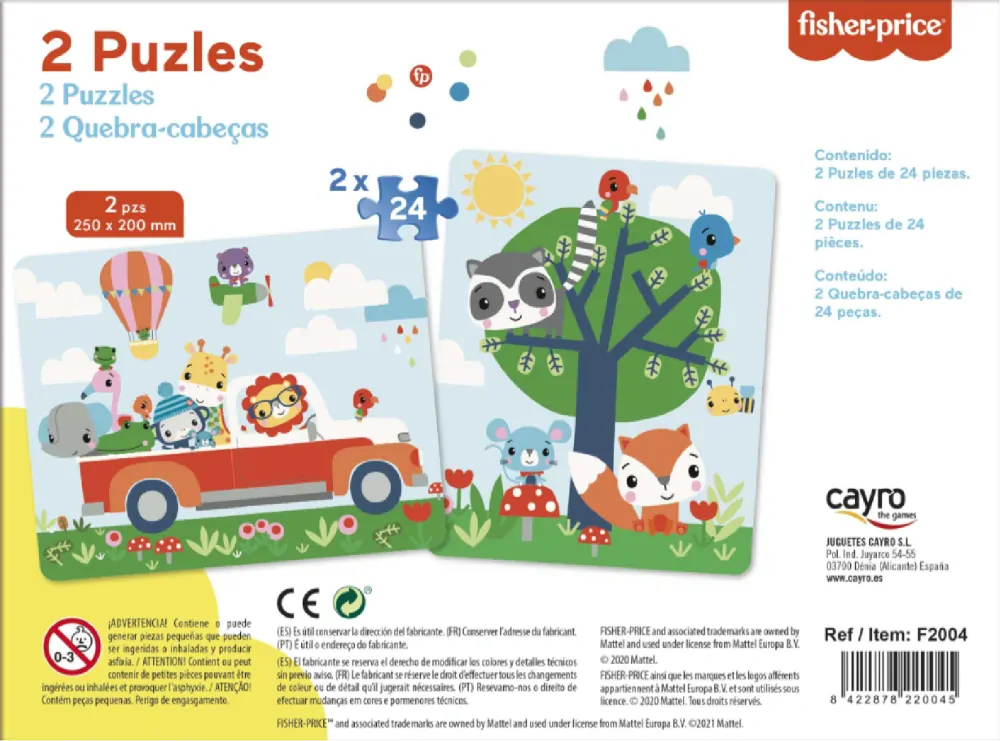 Puzzle 2 x 24 ks - ZVÍŘÁTKA 