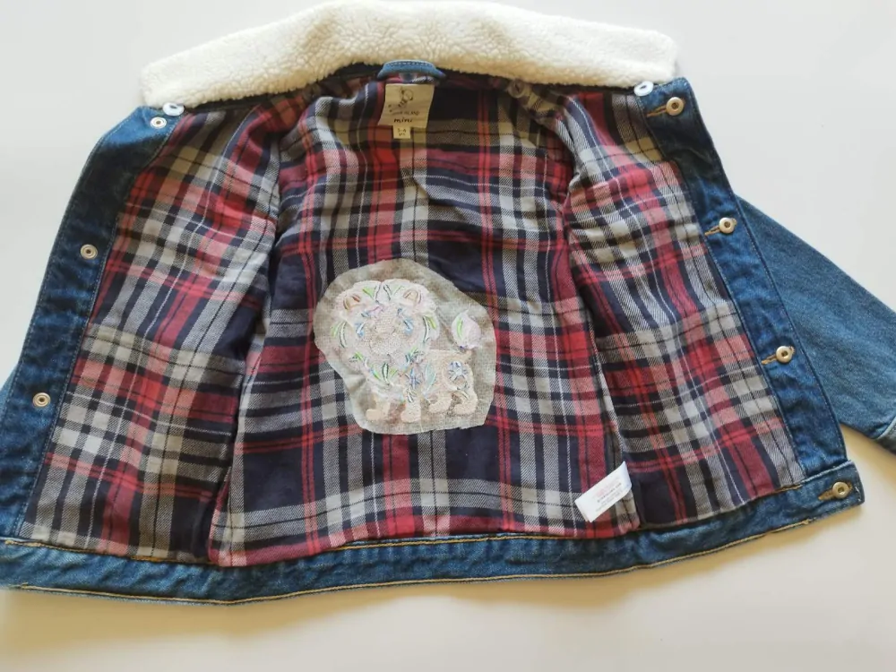 Džínová bunda s lvíčkem - (3-4 roky)