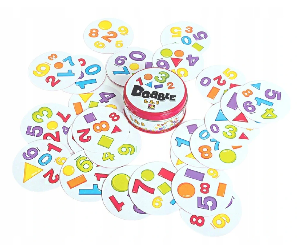 Postřehová hra Dobble - ČÍSLA A TVARY - S VADOU
