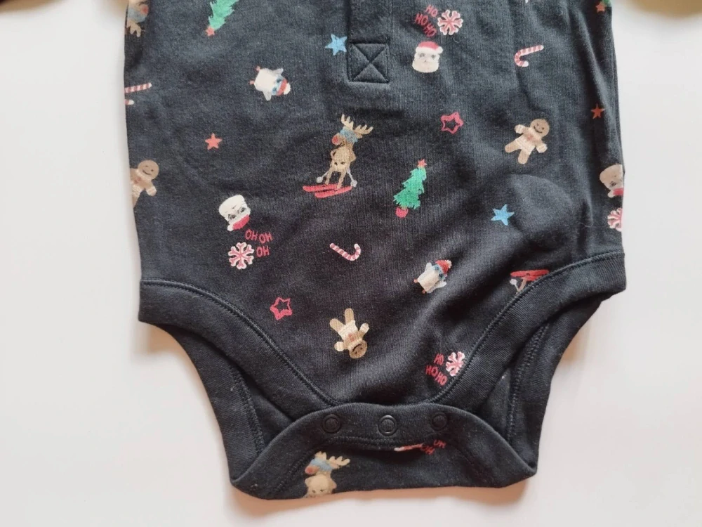 Vánoční body s dlouhými rukávy a límcem (9-12 m)