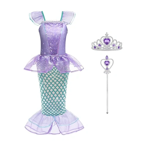Dětský kostým - PRINCEZNÁ ARIEL - MALÁ MOŘSKÁ VÍLA (6-7 let)