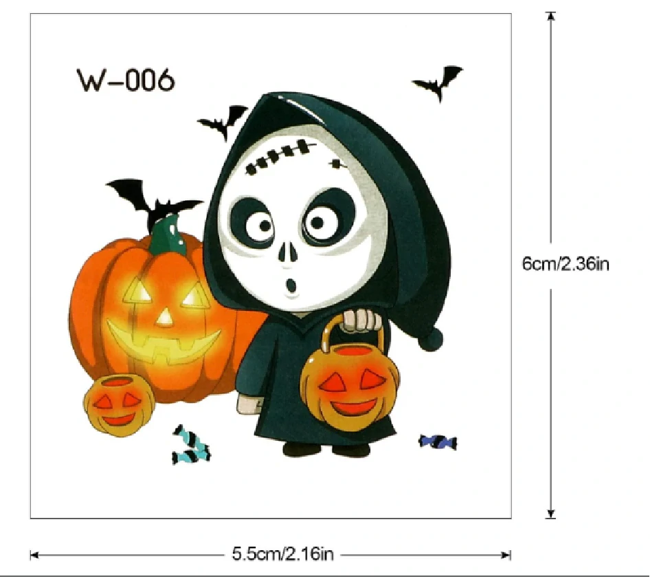 Dětské dočasné tetování - 20 ks - HALLOWEEN