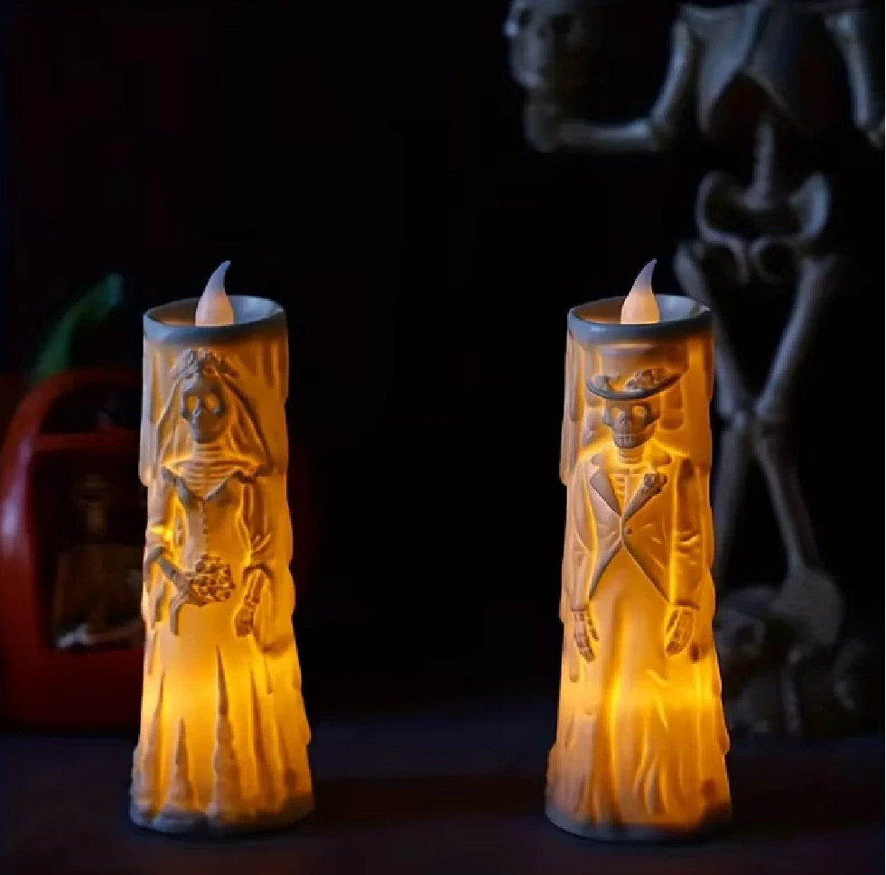 LED lampa na HALLOWEEN - SVÍČKA - ŽENÍCH