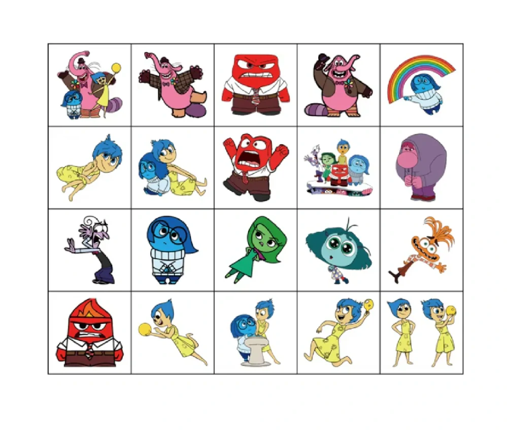 Dětské dočasné tetování - V HLAVĚ - INSIDE OUT - 20 ks 