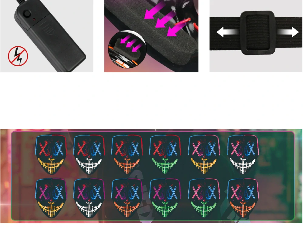 LED Maska na Halloween - PURGE - OČISTA