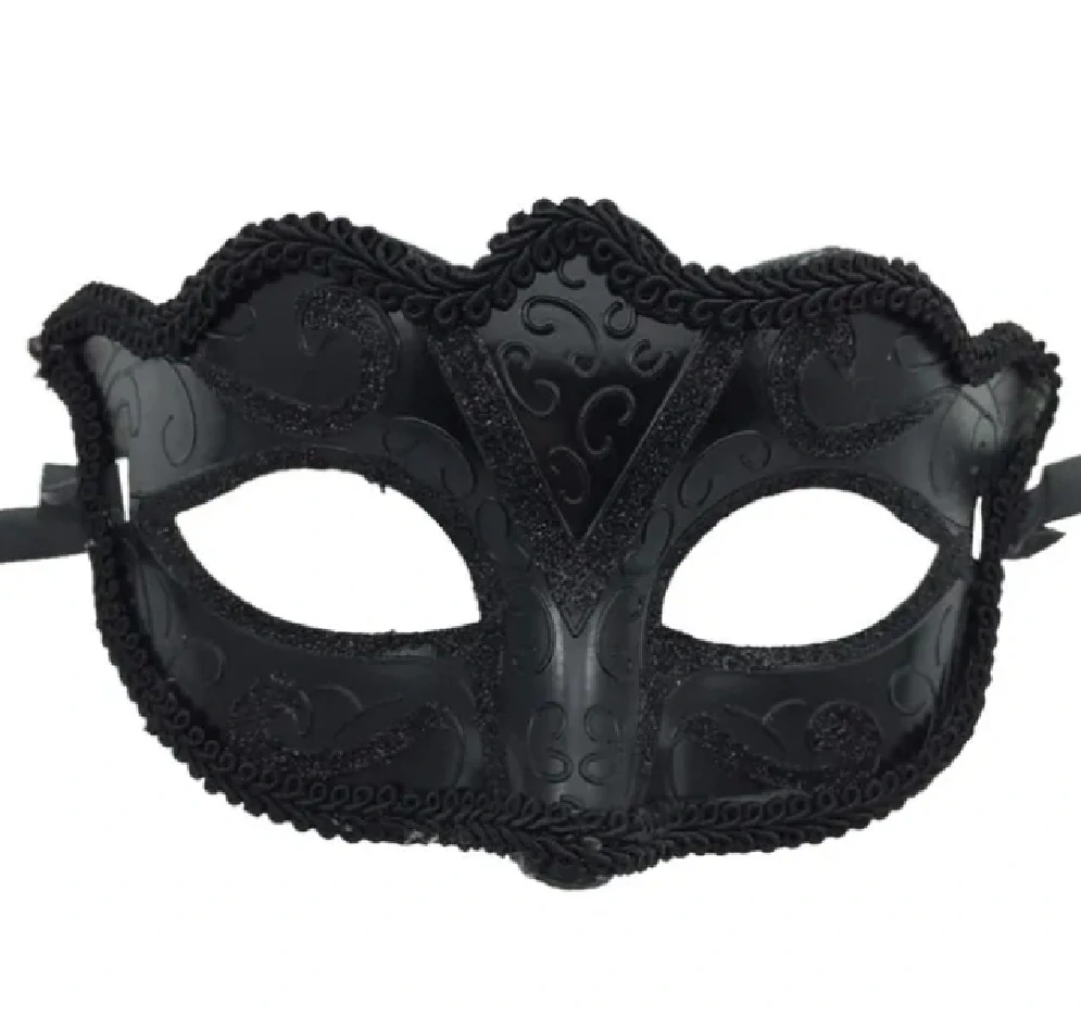 Maska škraboška - HALLOWEEN - ČERNÁ