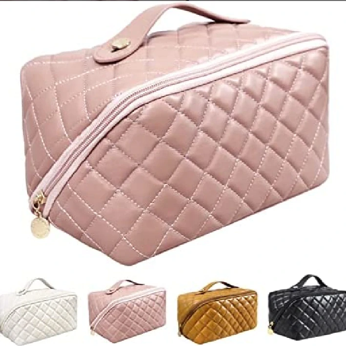 Kosmetická taška - HNĚDÁ + dárek peněženka