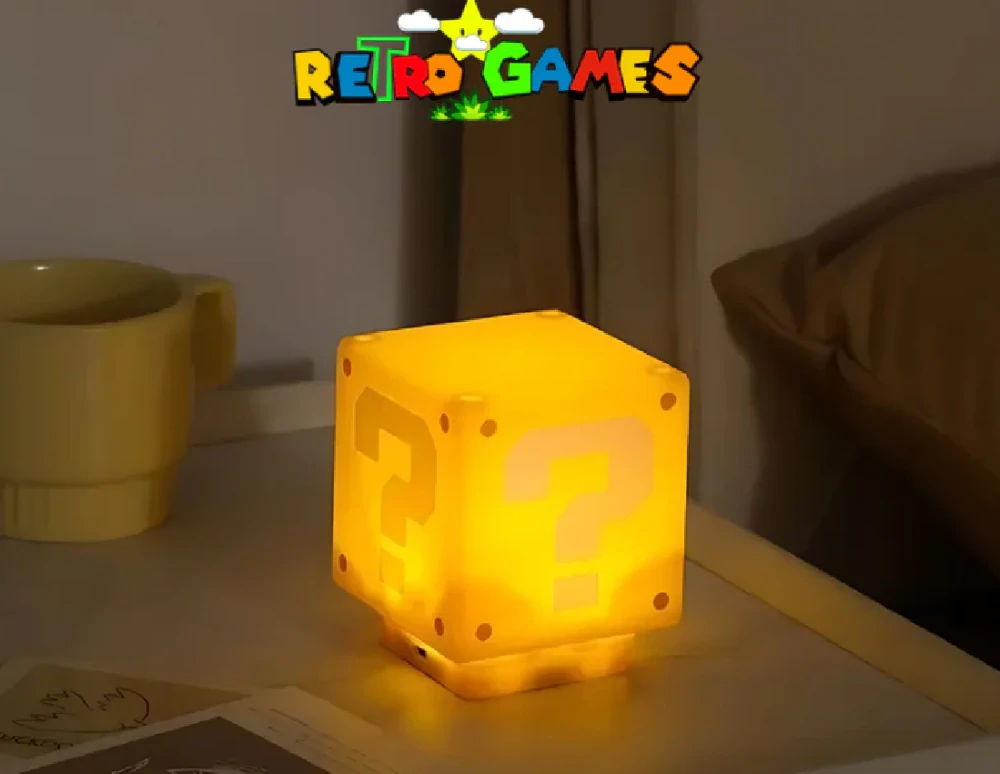 LED noční lampa na nabíjení - SUPER MARIO BROS - KOSTKA S OTAZNÍKEM