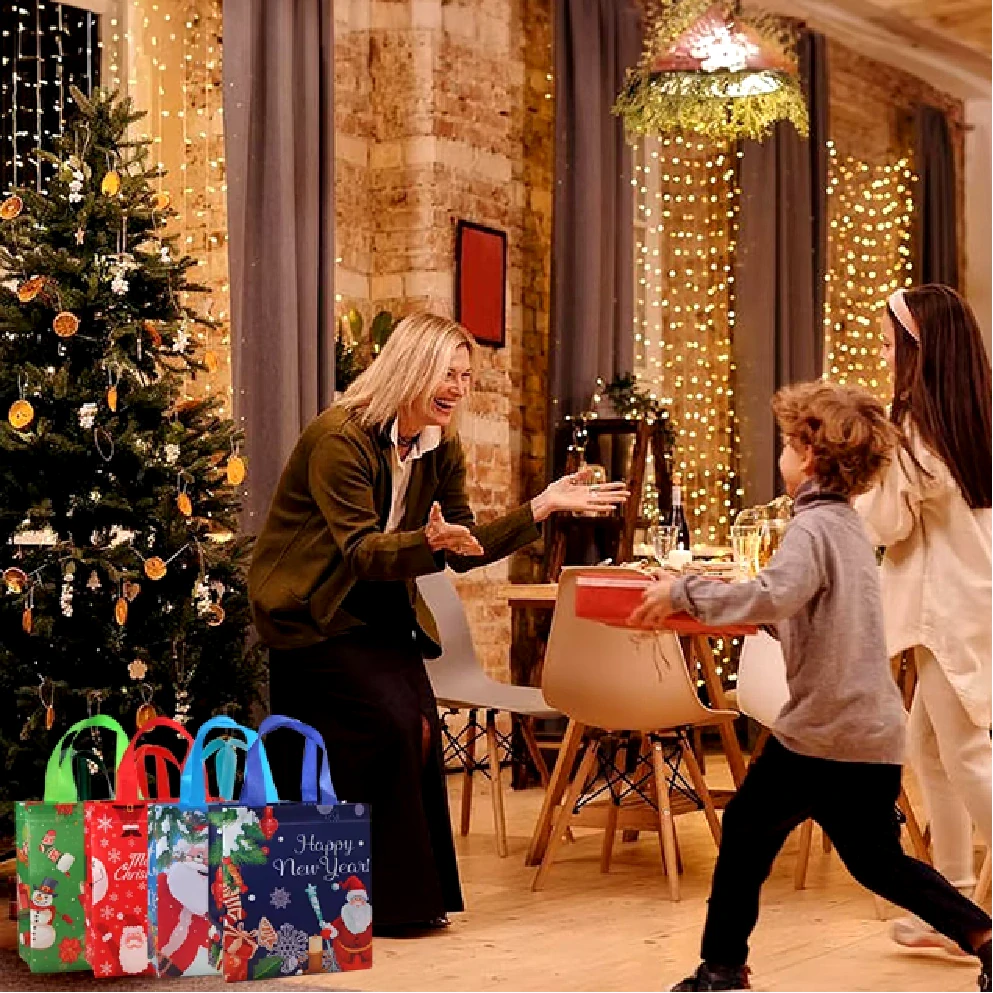 Vánoční dárková taška - ČERVENÁ -1 kus