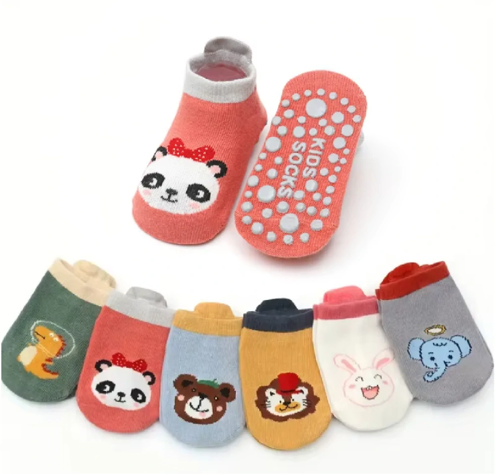 Protiskluzové ponožky - RŮŽOVÉ - PANDA - (3-5 let) L